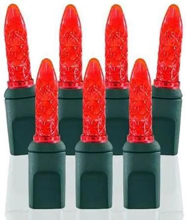 Pro Christmas M5 LED Holiday Lights - 70 Bulbs, 23.3ft - Professional Grade Indoor Outdoor Diamond Cut Sparkle Light Strings for Home Decorations and Christmas Trees - Red by GreenHaven Gardens