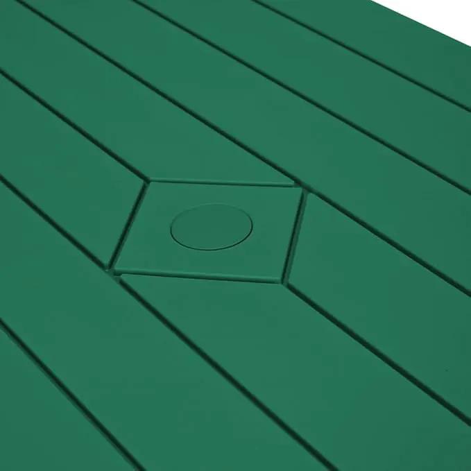 OEF Furnishings Heavy Duty Blow Molded Folding Picnic Table - Green, Black Frame by GreenHaven Gardens