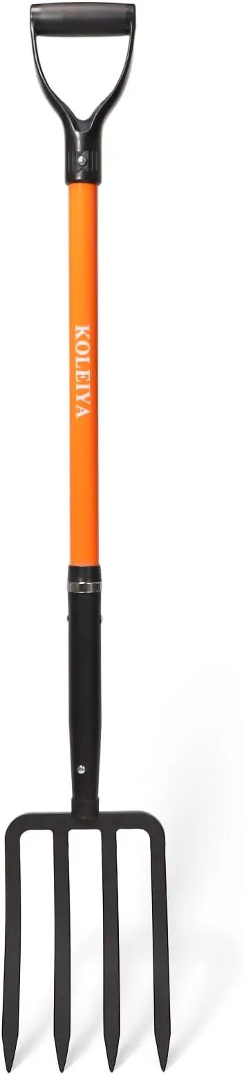 4-Tine Garden Fork,Heavy Duty Pitch Fork for Gardening,Digging Fork and Spading Fork for Loosening Soil,Compost Fork with Fiberglass Handle,45 Inch by GreenHaven Gardens