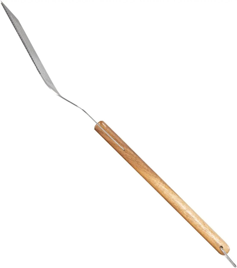 BBQ-AID Pro BBQ Metal Spatula - 17" Barbecue Spatula Stainless Steel with Serrated Knife Edge - Acacia Wood Handle - Heavy Duty Built to Last by GreenHaven Gardens
