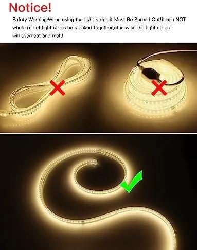 Outdoor LED Strip Lights,120LEDs/m Waterproof 32.8ft LED Light Strip Warm White Flexible LED Rope Lights for Garden Patio Cabinet,Bedroom,Commercial Lighting(32.8FT, Warm White) by GreenHaven Gardens