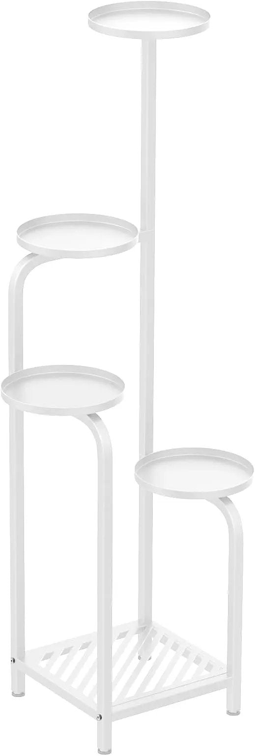 TOSKING 5 Tier Tall Plant Stand Indoor Outdoor, Heavy Duty Corner Shelf for Plants & Decor, Space Saving 3.9FT Metal Flower Pot Stand for Balcony, Garden, Living Room, Patio (White, 47in) by GreenHaven Gardens