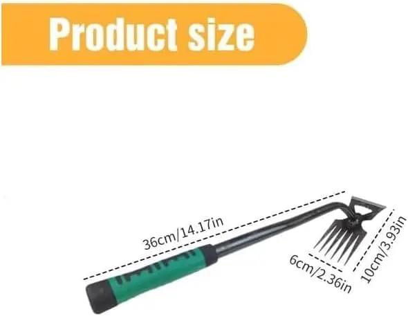 2Pcs Weed Puller Tool, Weeding Artifact Uprooting Steel Hand Weeder Tool for Garden Yard Farm - Durable Manganese, Manual Multifunctional Weeding Artifact Kit - 6 Teeth, Dual Purpose Puller by GreenHaven Gardens