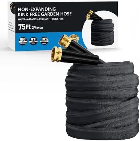2025 Upgraded 75FT Non-Expanding Garden Hose, Lightweight, Flexible Ultra-Light Water Hose, Burst-Resistant, Lead-Free, Anti-Kink, High-Pressure by GreenHaven Gardens