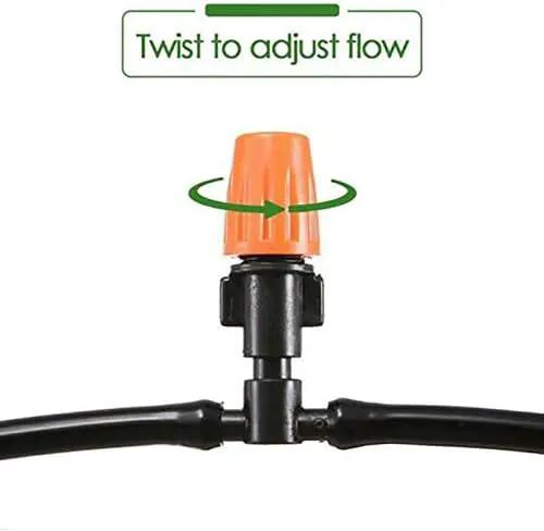 Drip Irrigation kit Plant Watering System Gravity Fed Irrigation Water Drip Setfor Garden Greenhouse Yard Lawn Home or Vacation Use 5M 8/11" Tube 10 Nozzles by GreenHaven Gardens
