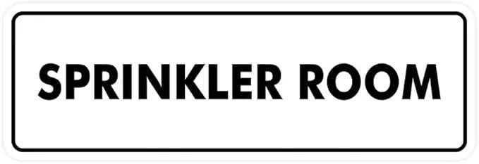 Signs ByLITA Standard Sprinkler Room Sign (White) - Medium by GreenHaven Gardens
