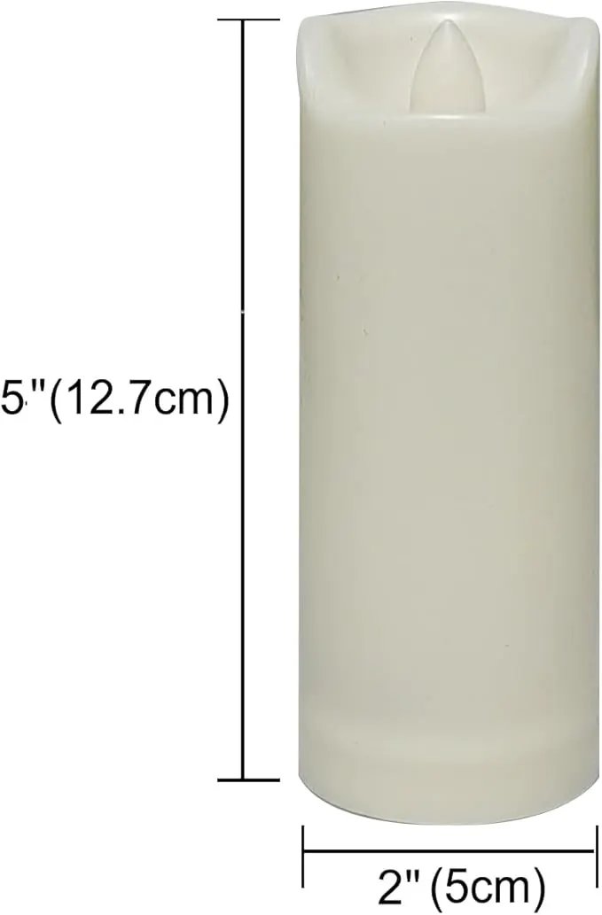 CANDLE CHOICE Waterproof Outdoor Battery Operated Flameless Candles with Auto Timer Flickering Plastic Resin Electric LED Slim Pillar Lights for Lantern Patio Garden Wedding Decorations 2”x5” 2 Pack by GreenHaven Gardens