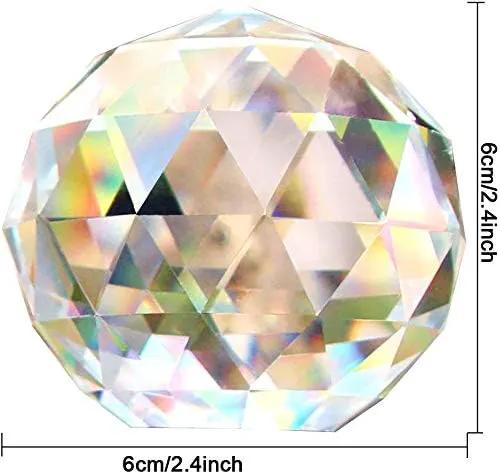 2 Pack Clear Glass Crystal Ball Prisms Window Rainbow Maker Sphere Faceted Gazing Ball Prism Prism Suncatcher for Home Décor, Feng Shui, (60mm /2.36inch, 2 pcs) by GreenHaven Gardens