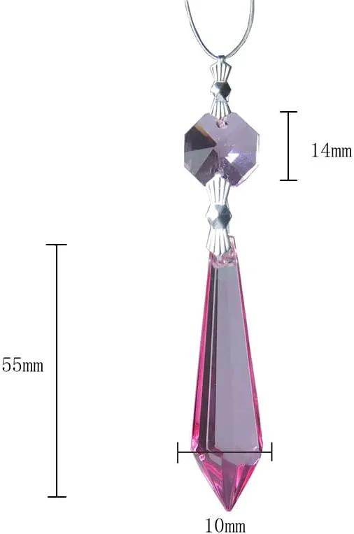HDCRYSTALGIFTS Purple Chandelier Icicle Drop Prisms Crystal 55mm, Pack of 25 by GreenHaven Gardens