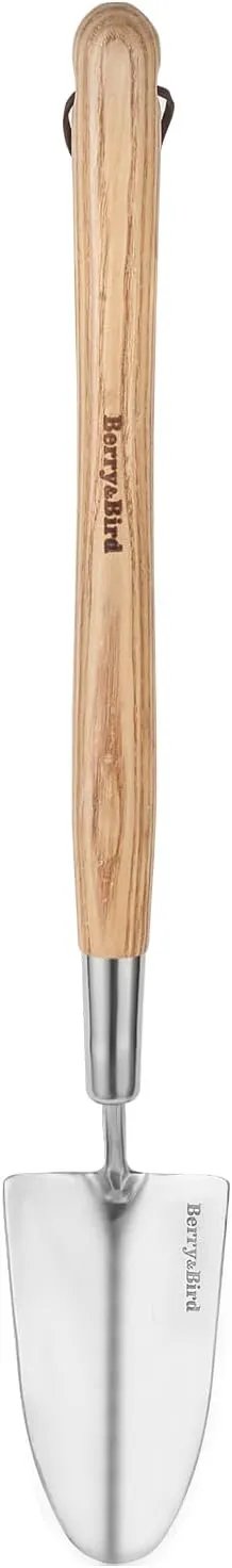 Berry&Bird Garden Trowel with Long Handle, 23.43in Stainless Steel Short Shovel with Wood Handled for Digging, Gardening, Transplanting, Planting and Weeding by GreenHaven Gardens