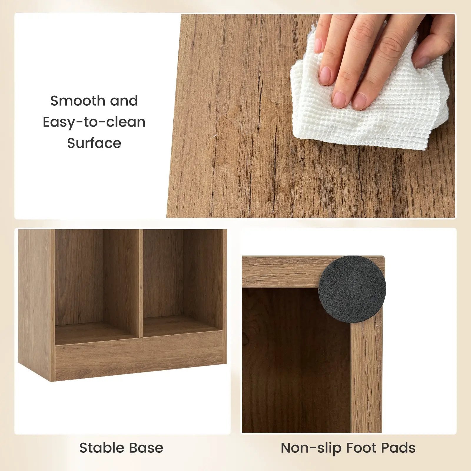 41 Inches 5-Cube Floor Bookcase with 2 Anti-Tipping Kits by DirectDeals