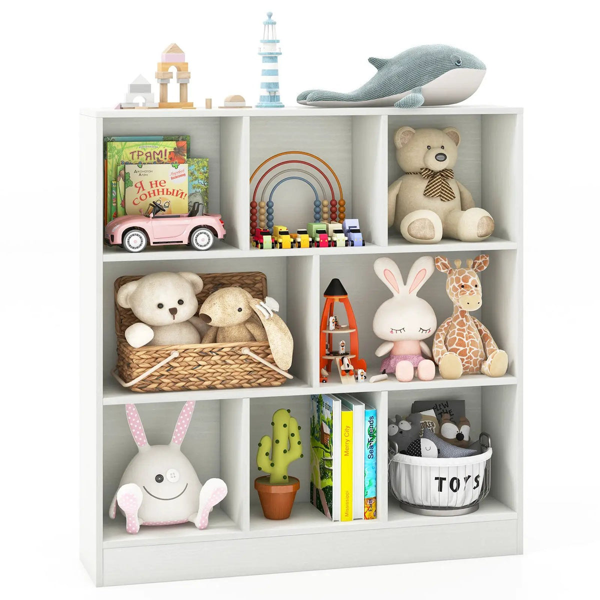 41 Inches 8-Cube Freestanding Bookcase for Kids by DirectDeals