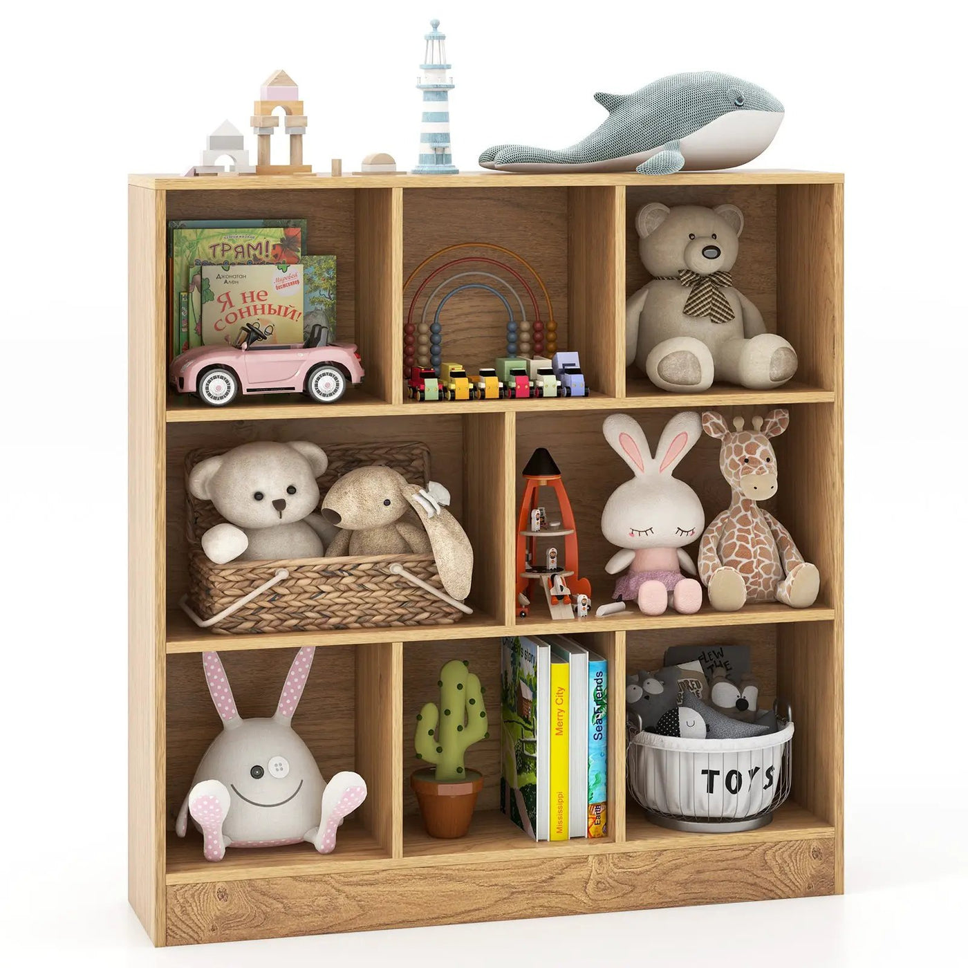 41 Inches 8-Cube Freestanding Bookcase for Kids by DirectDeals