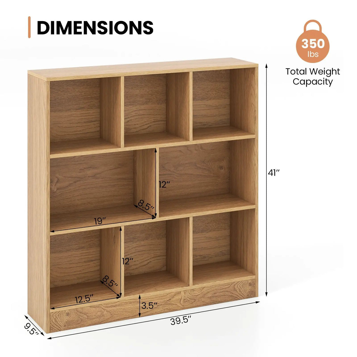 41 Inches 8-Cube Freestanding Bookcase for Kids by DirectDeals