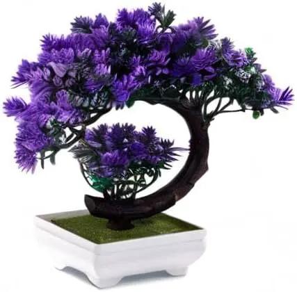 Small Artificial Plants Greenery Desktop Bonsai - Purple Plastic Fake Plants for Home Decor Indoor Bookshelf Office Desk Bathroom Room Decor, Tall 8.5" by GreenHaven Gardens