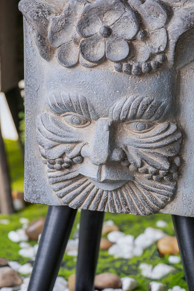Greek God Statue Planter With Legs - Gray by Unique Piece Furniture