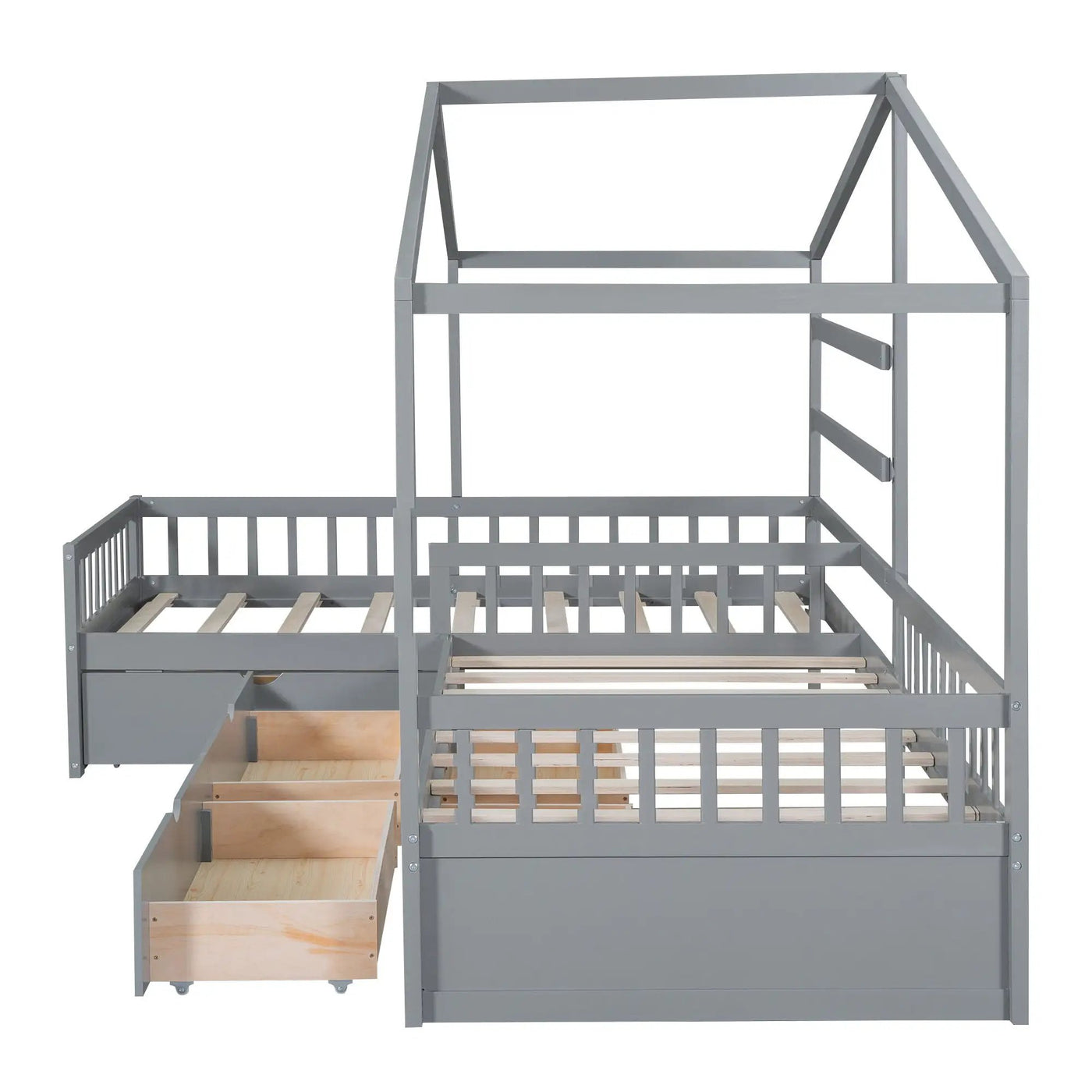 L Shape Platform Bed With 3 Storage Drawers by HouseOfZazla