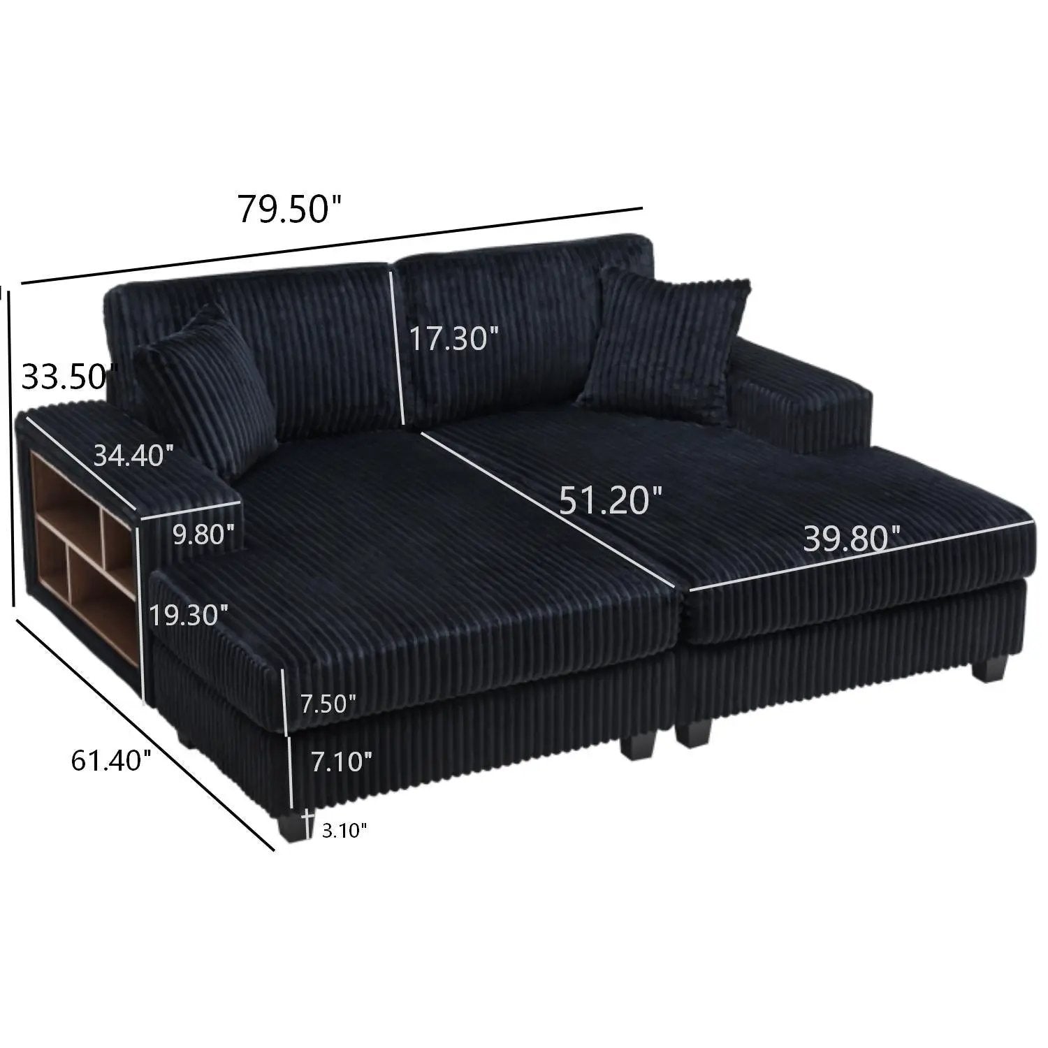 Convertible Sectional Sofa, Sleeper Oversized Living Room Lounge by HouseOfZazla