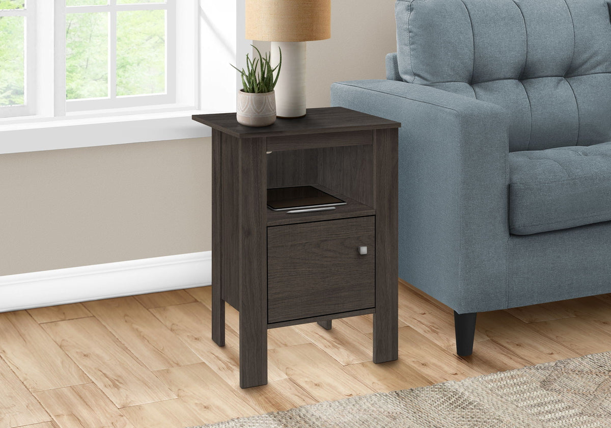 Oak Accent Nightstand Side Table with Storage - Oak