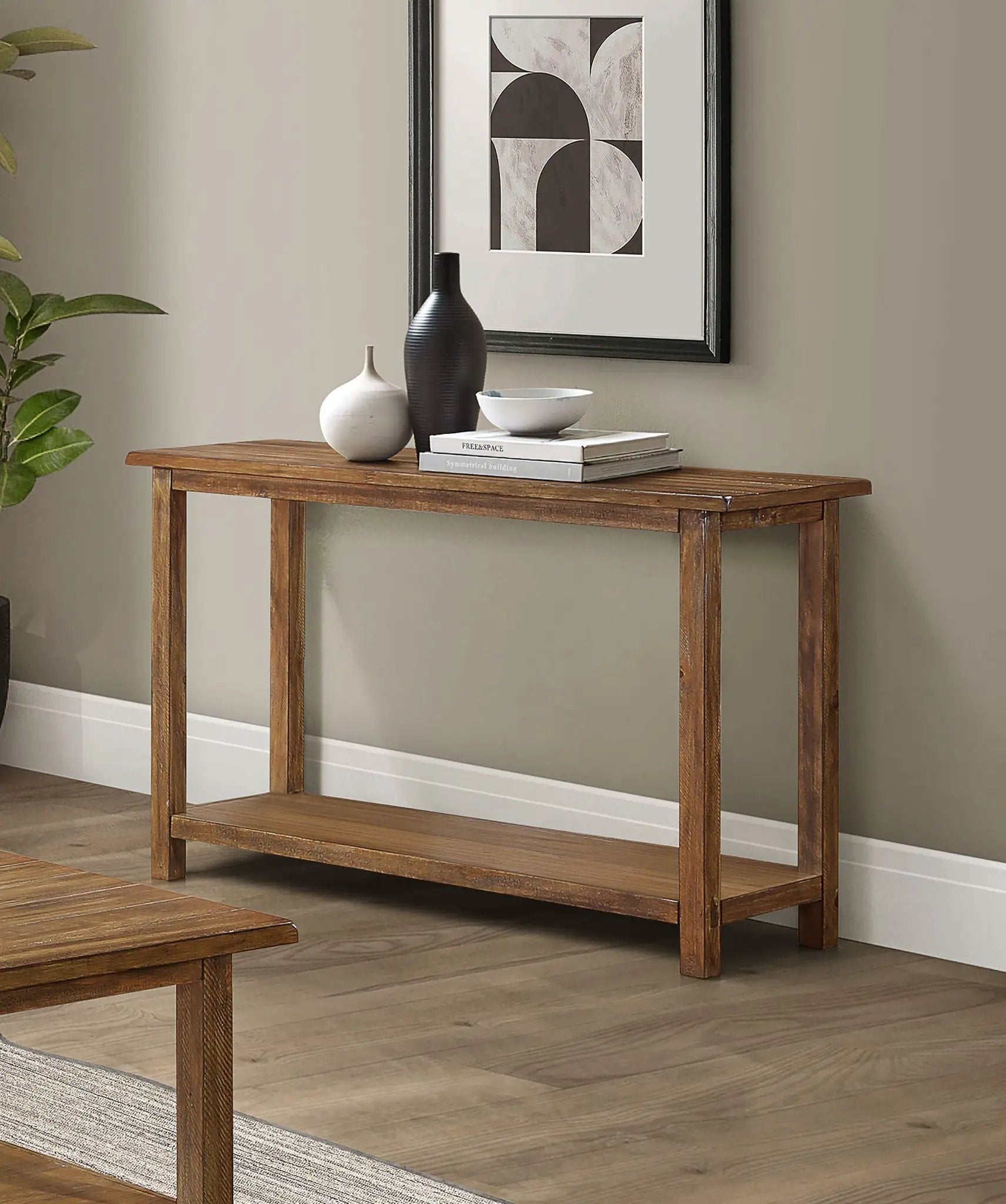 Payne Wood Entryway Sofa Console Table Distressed Brown by Unique Piece Furniture