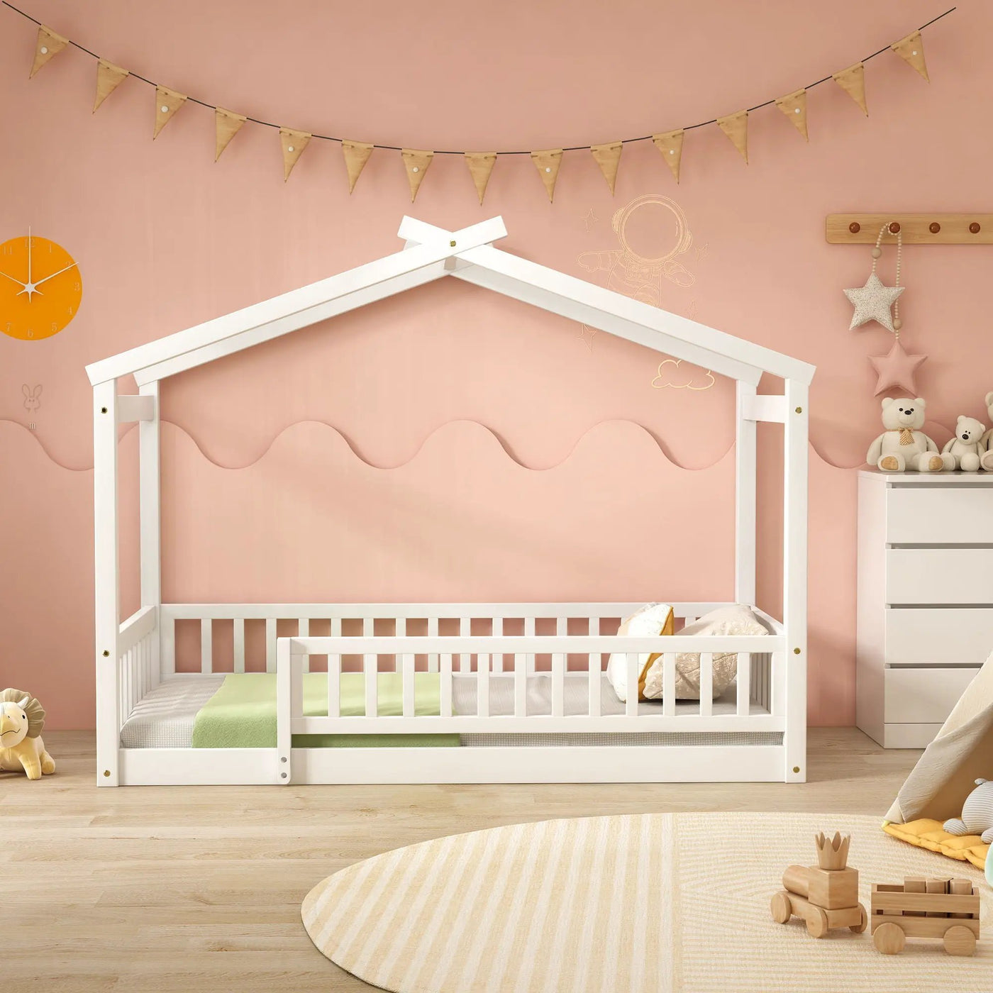 Bed House Bed Frame With Fence by Unique Piece Furniture