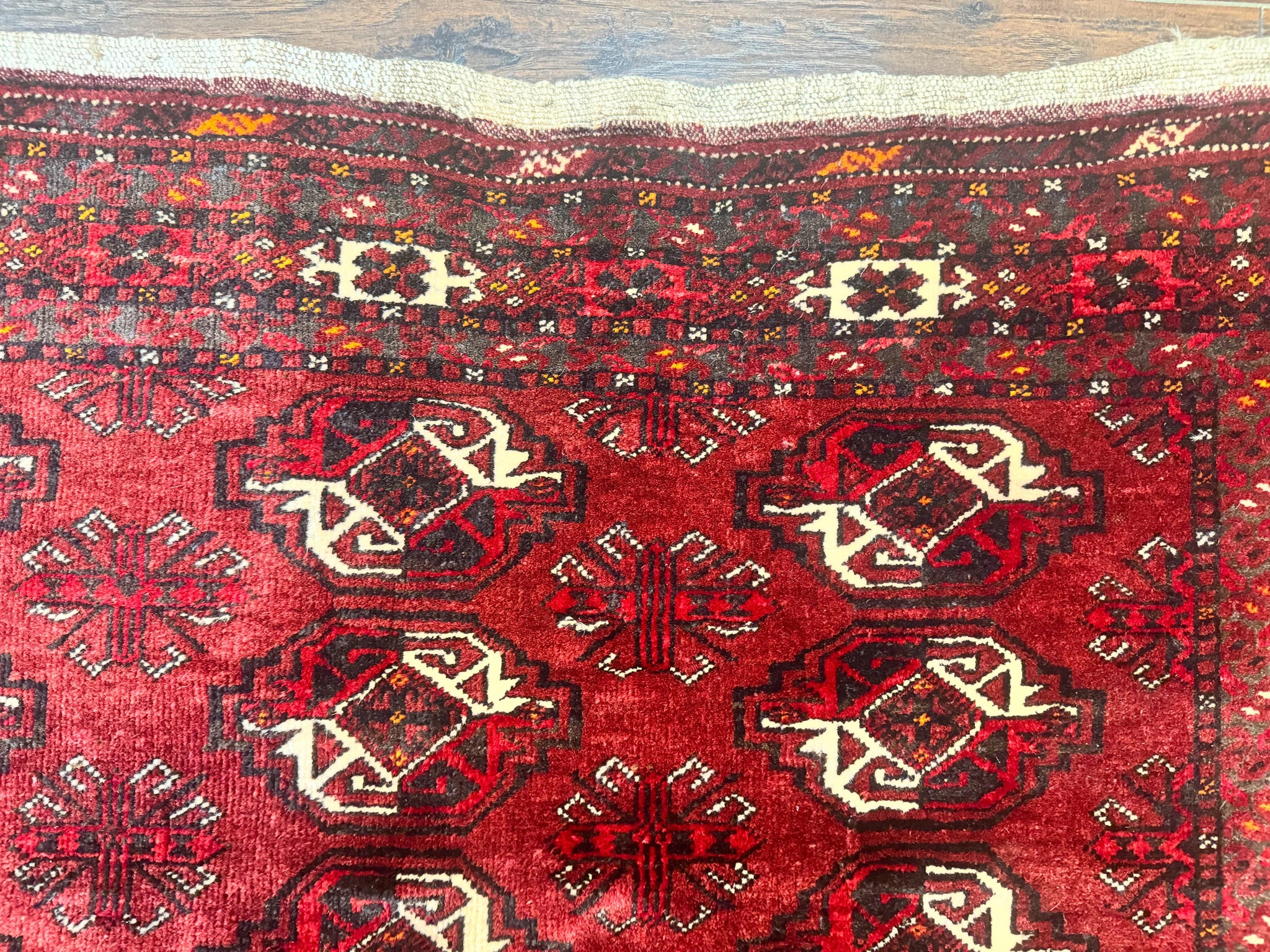 Antique Afghan Turkoman Mafrash Rug 3x5, Red, Hand Knotted, Wool, Tribal Collectible by Jewel Rugs