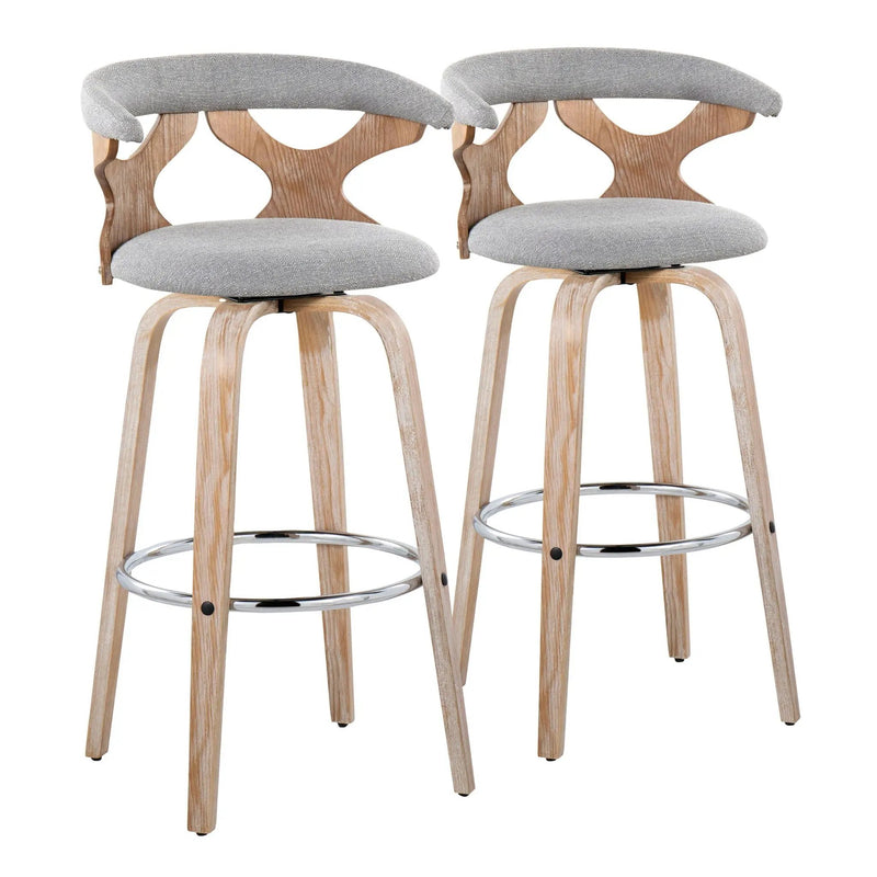 Gardenia - Contemporary Fixed Height Barstool With Swivel With Round Footrest (Set of 2) by Unique Piece Furniture