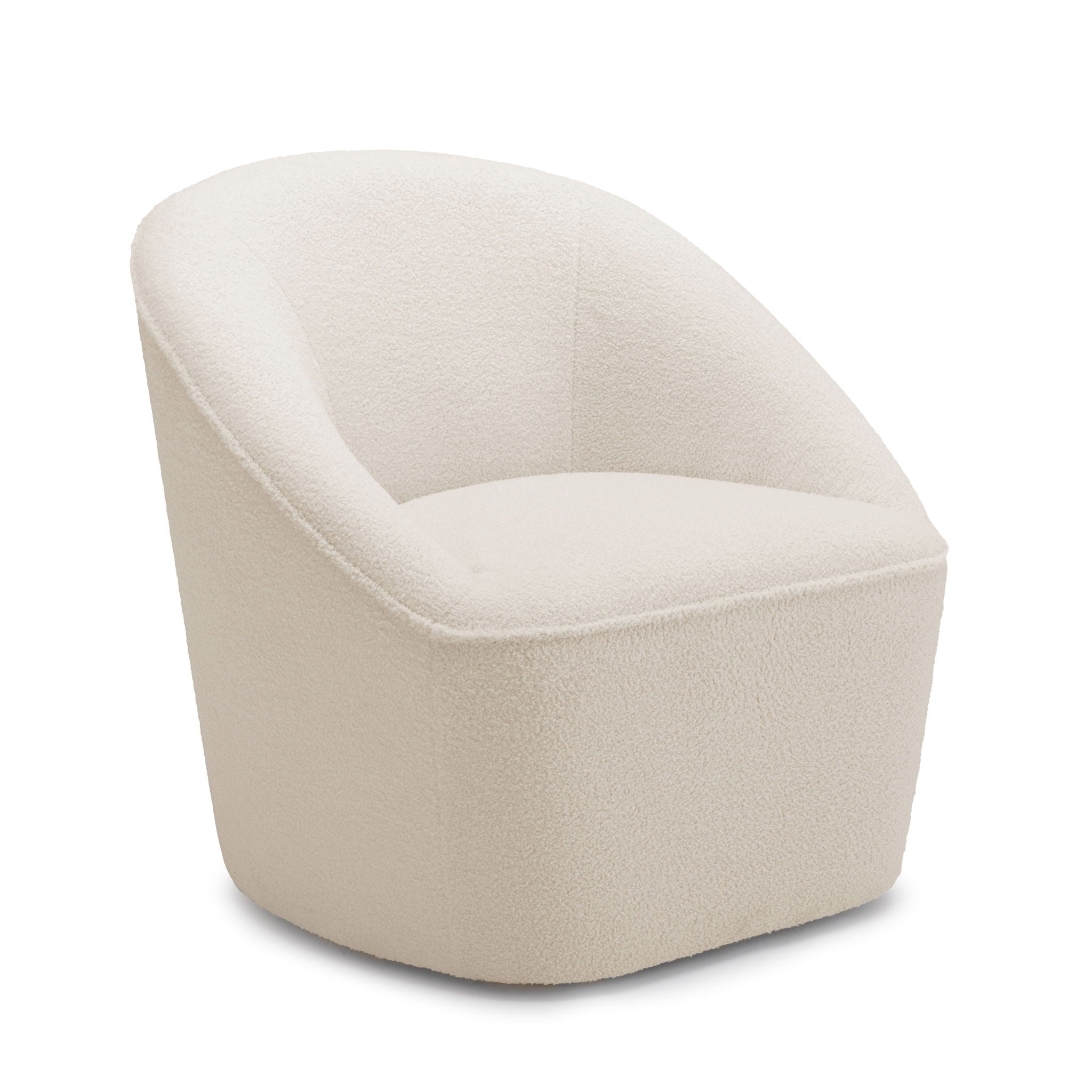 Anson - Swivel Chair With Soft Rounded Back - Off White by HouseOfZazla