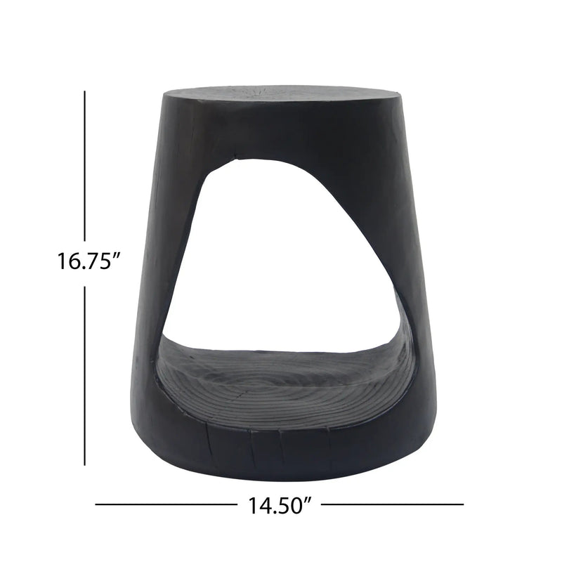 MGO Hollow Side Table with Wood-like Texture by BLAKHOM