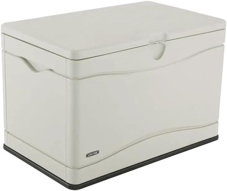 LIFETIME 60059 Black Bottom & Desert (Tan) Sides and Lid Outdoor Storage Box-80 Gal, 80 Gallon, Desert Sand by GreenHaven Gardens