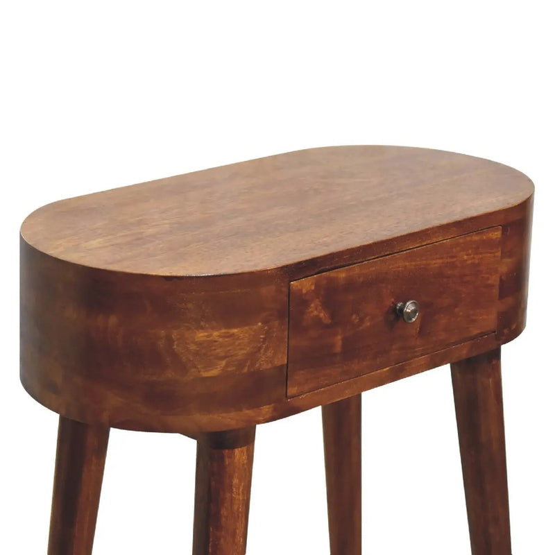 Solid Wood Mini Albion Chestnut Console, 1-Drawer, Nordic Legs by HouseOfZazla