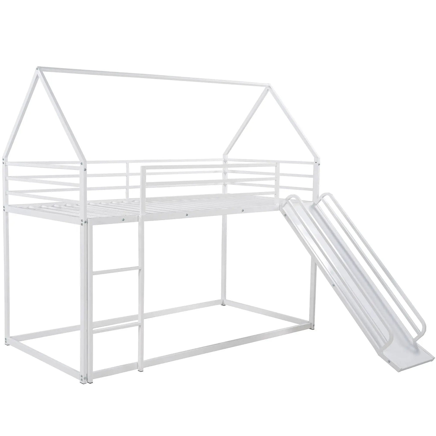 Twin Over Twin House Bunk Bed With Ladder And Slide by HouseOfZazla