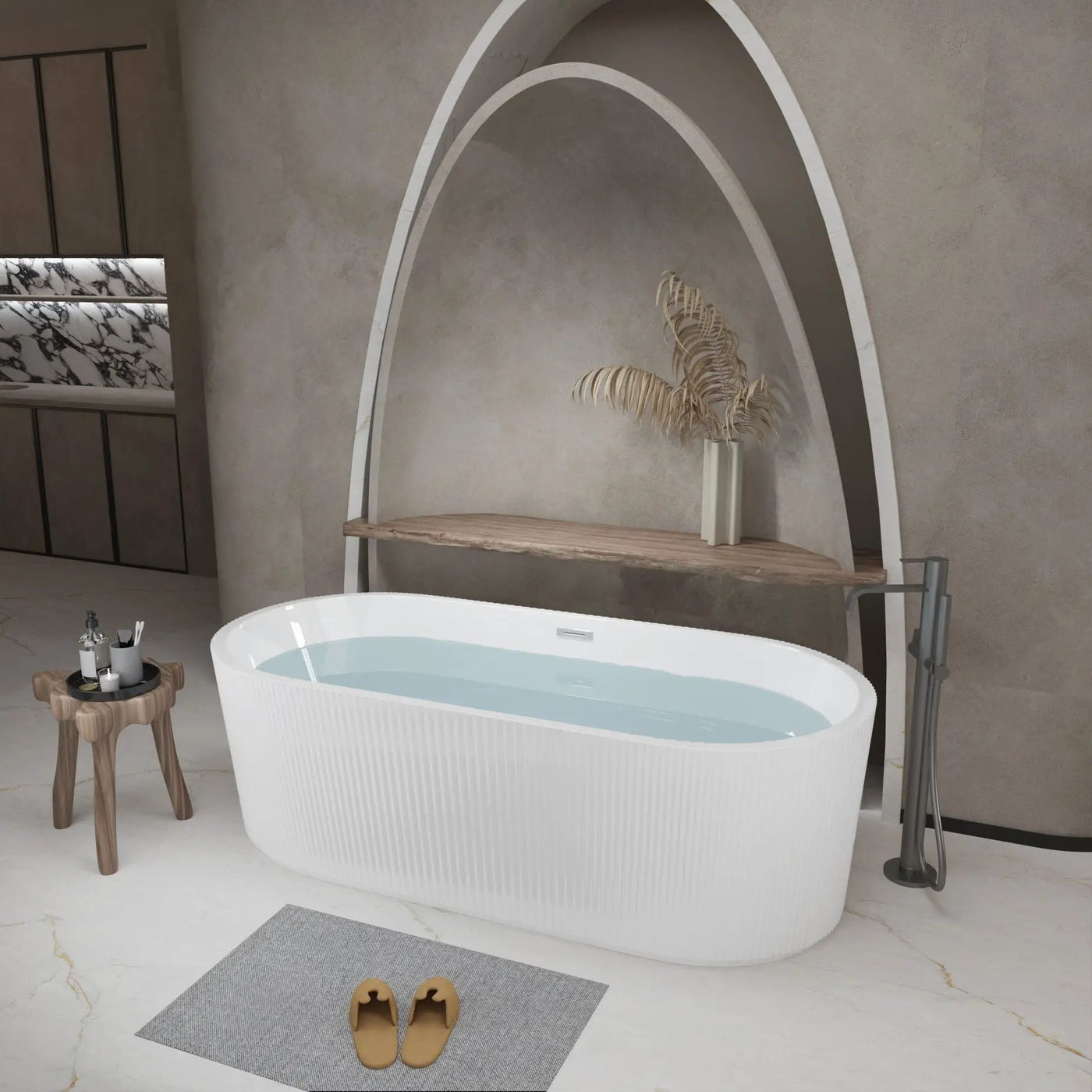 Linear Freestanding Soaker Tub by HouseOfZazla