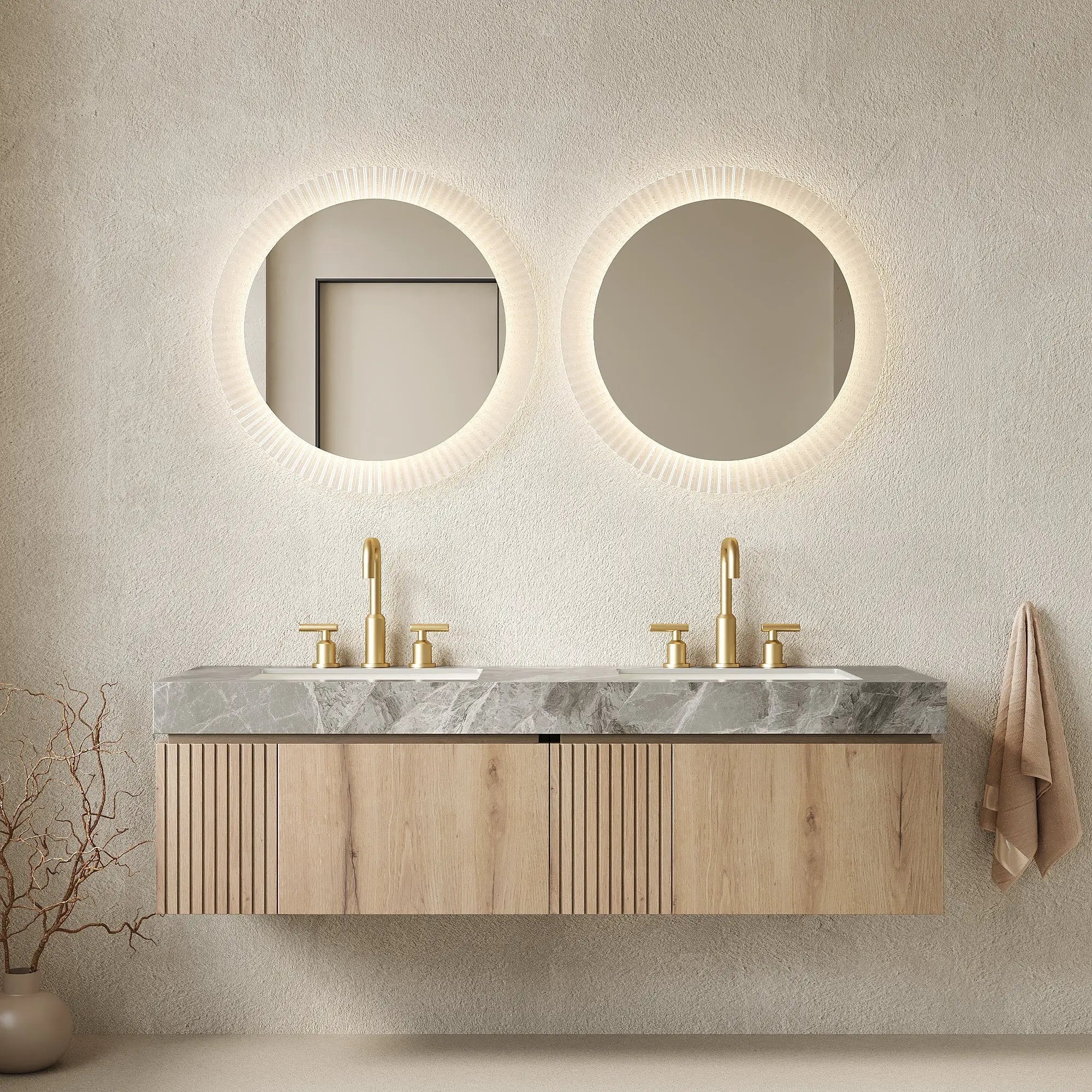 MURI 60" Bathroom Vanity & Sink, Floating Plywood Storage Cabinet by HouseOfZazla
