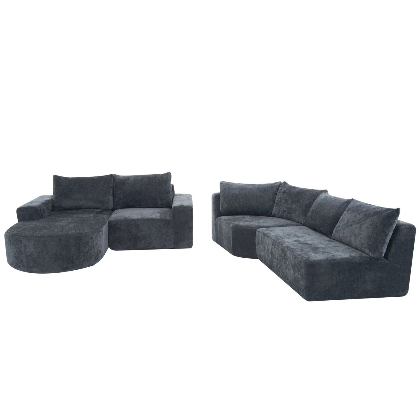 U-Shaped Oversized Modular Cloud Sectional Sofa With Deep Seat For Living Room by HouseOfZazla