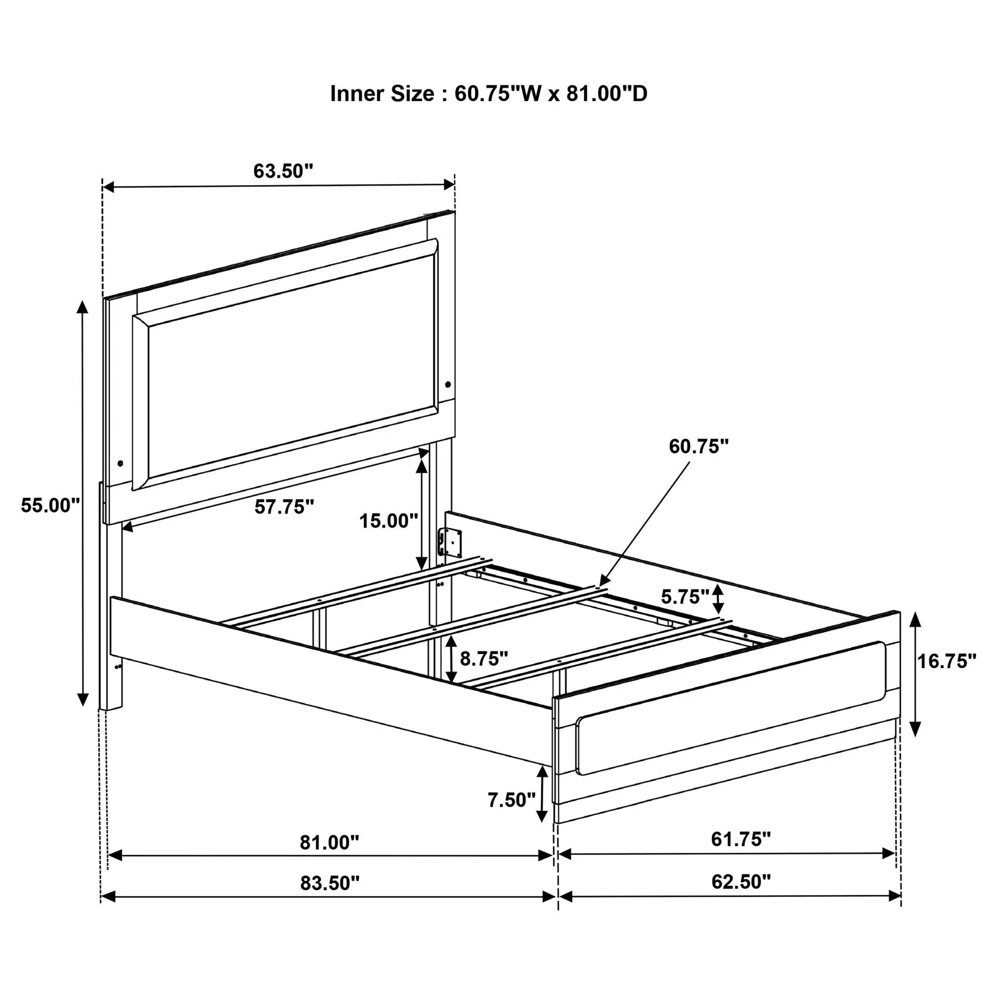 Caraway Wood Queen LED Panel Bed White by Unique Piece Furniture