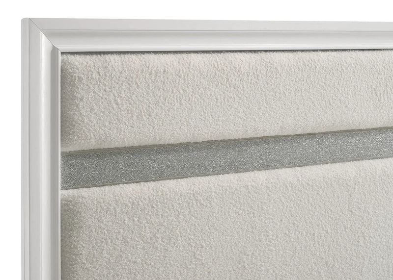 Miranda 54-inch Upholstered California King Panel Bed White by Unique Piece Furniture