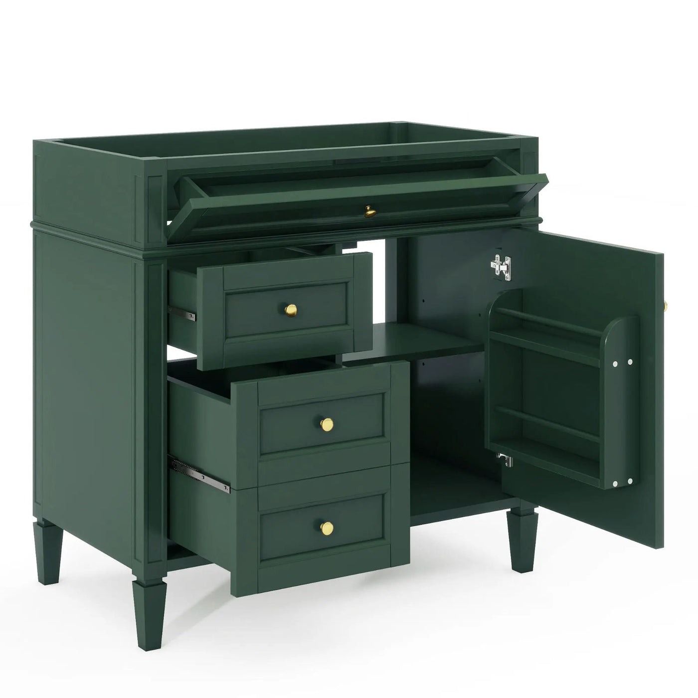 Bathroom Vanity With 2 Drawers and Tip-Out Storage Cabinet by HouseOfZazla