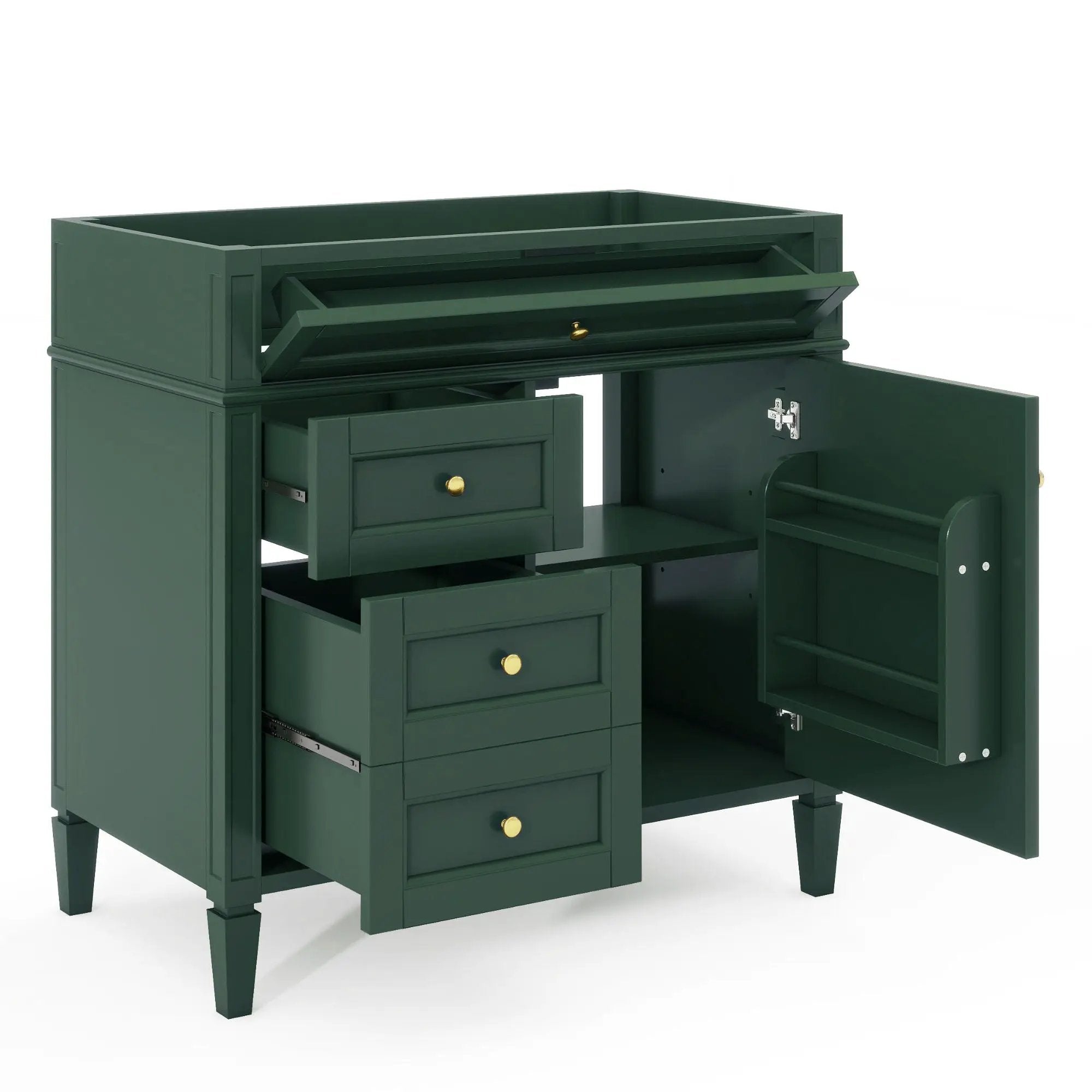 Bathroom Vanity With 2 Drawers And Tip-Out Drawer, Storage Cabinet by Unique Piece Furniture