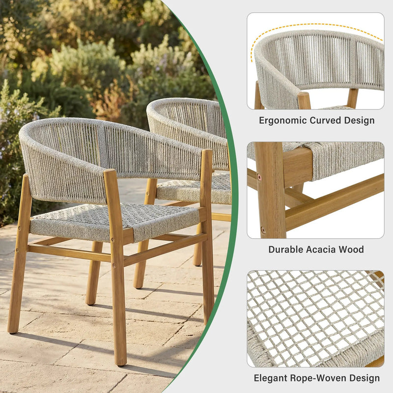 Outdoor Accent Chair Set 2 Person Seating Group by HouseOfZazla