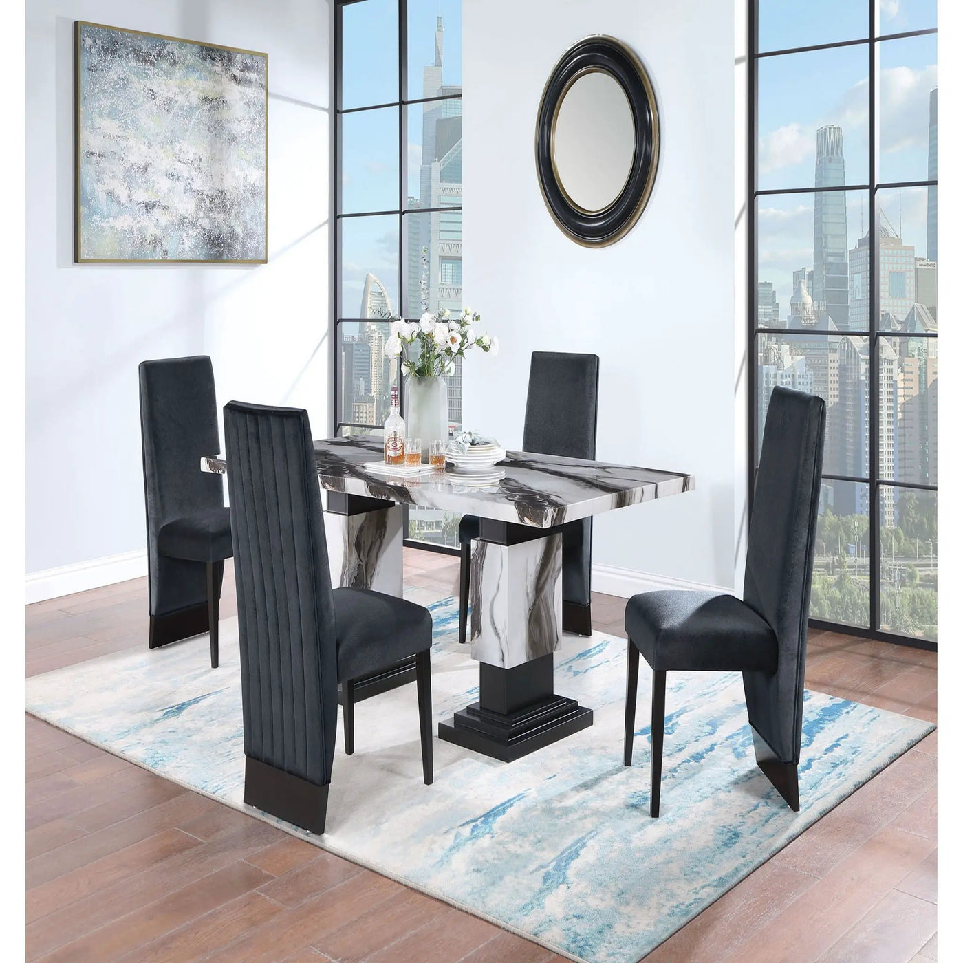 Stacey - Dining Table Set & 4 Chairs by HouseOfZazla