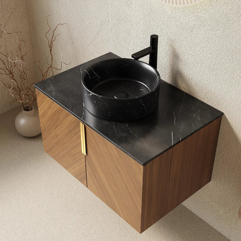 ARAI 30" Bathroom Vanity & Sink, Wall-Mounted Plywood Cabinet with Double Doors by HouseOfZazla