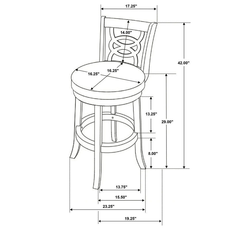 Swivel Bar Stool (Set of 2) - Black by HouseOfZazla