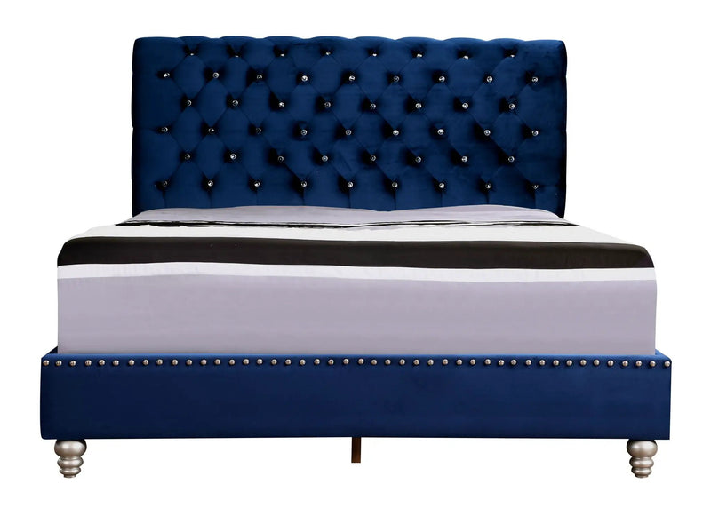 Elegant Transitional Upholstered Bed by Unique Piece Furniture