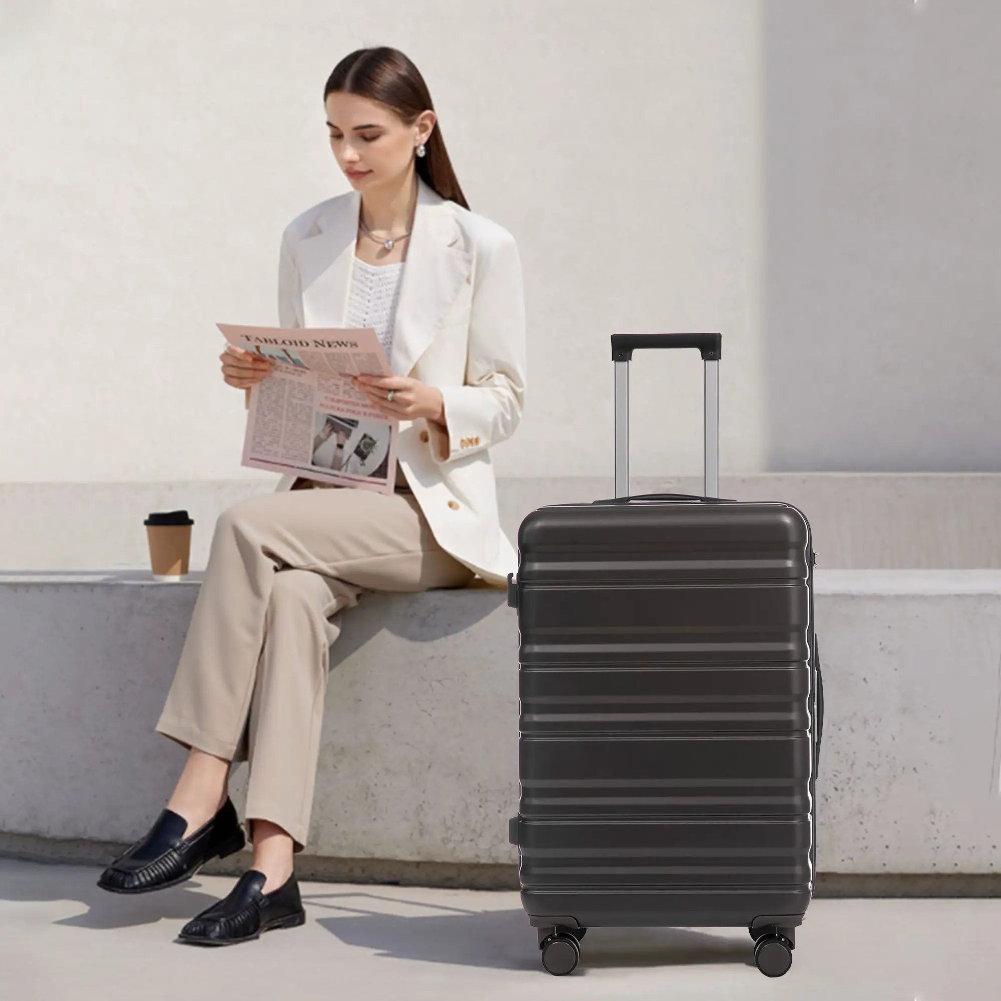 HIFINE TOURIST 20"/24"/28" 3-Piece Luggage Set in Dark Gray by HouseOfZazla