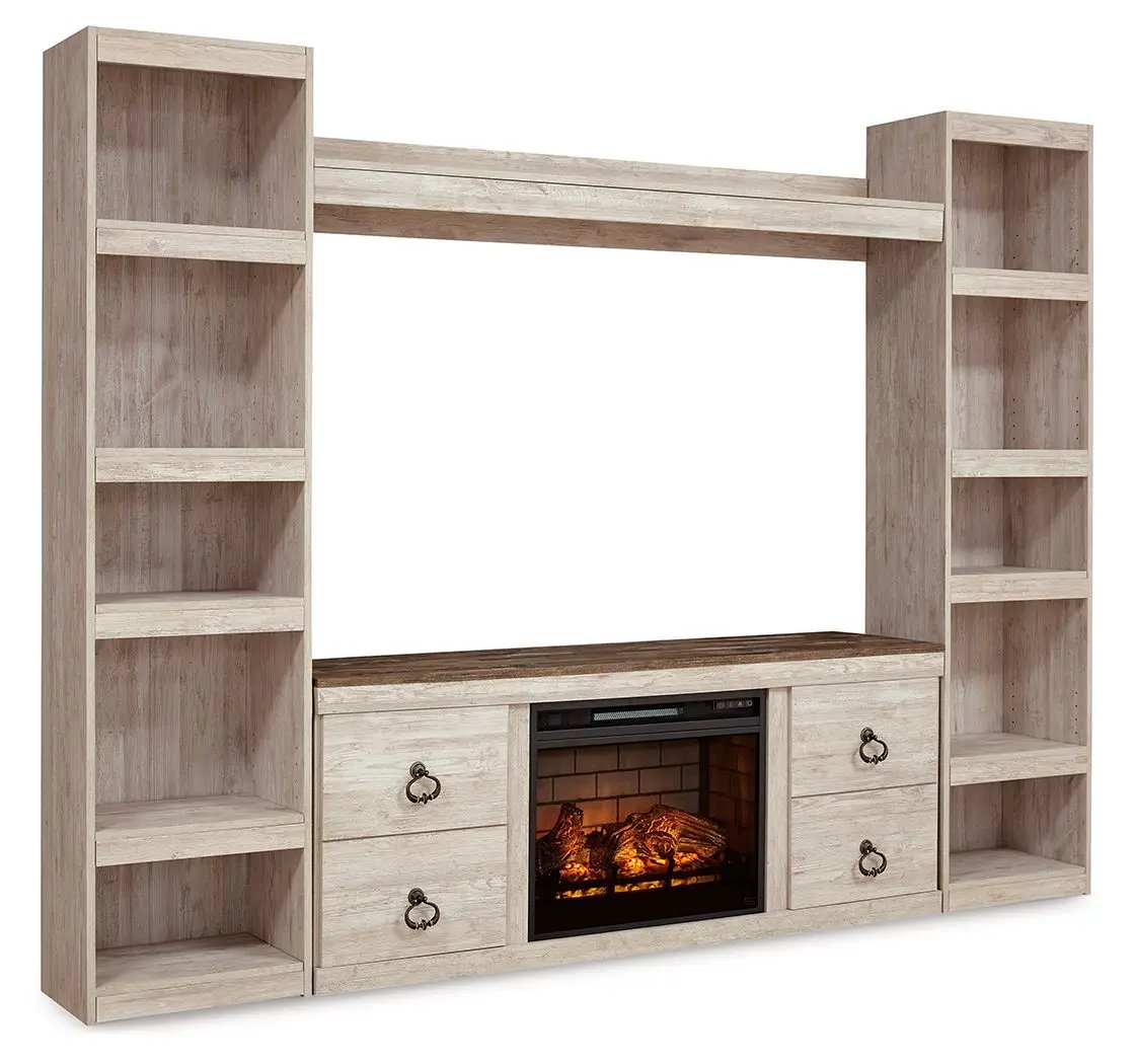Willowton - Entertainment Center With Fireplace Option by Unique Piece Furniture
