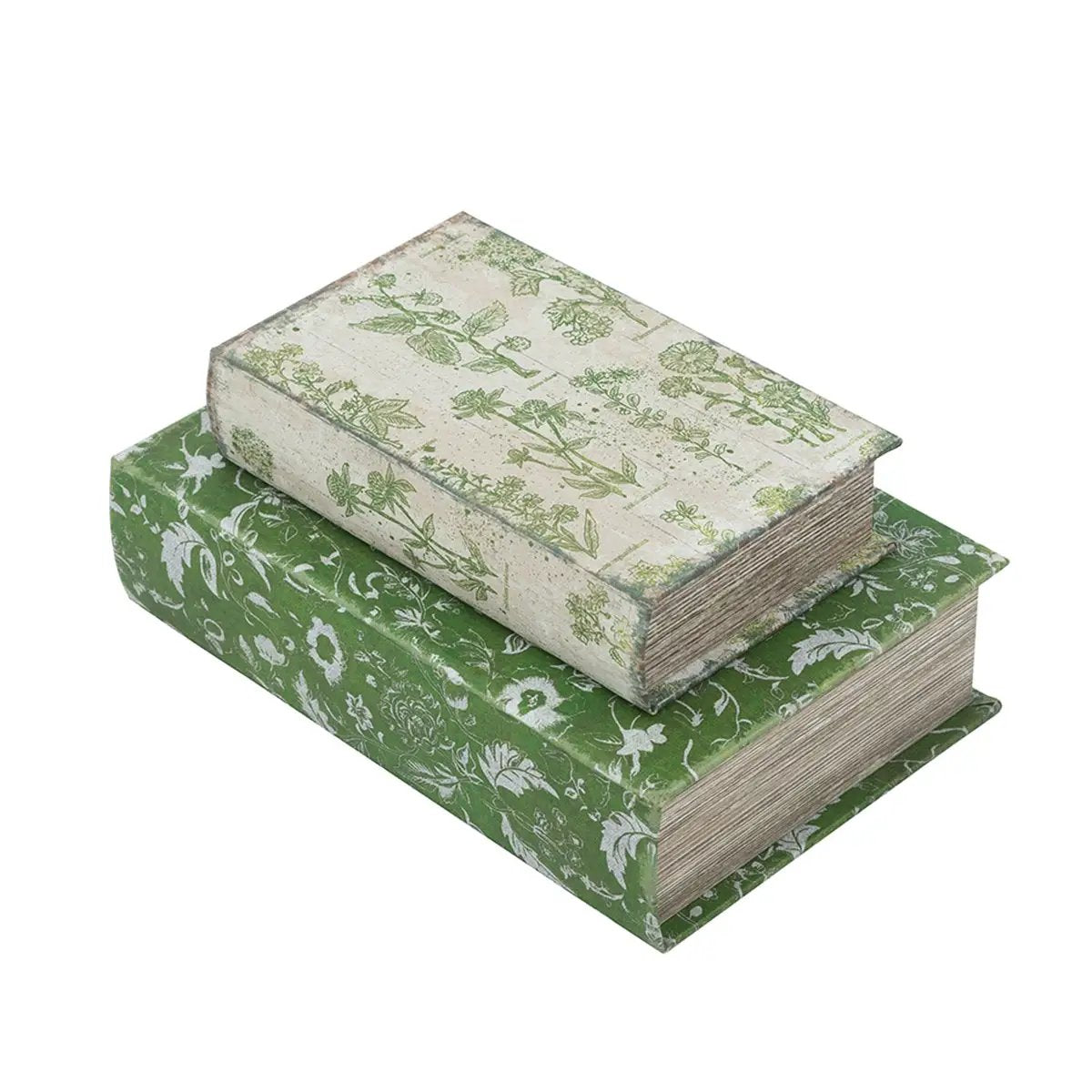 S/2 Decorative Book Boxes with Rustic Floral Patterns by HouseOfZazla