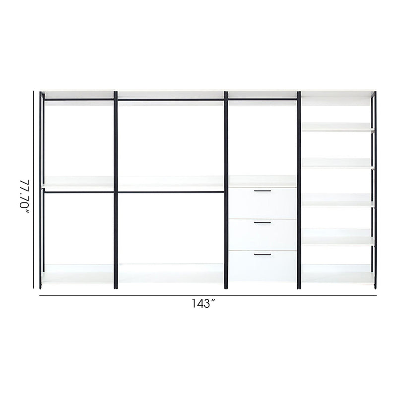 Fiona - Freestanding 4 Tower Walk-In Closet System - White by HouseOfZazla