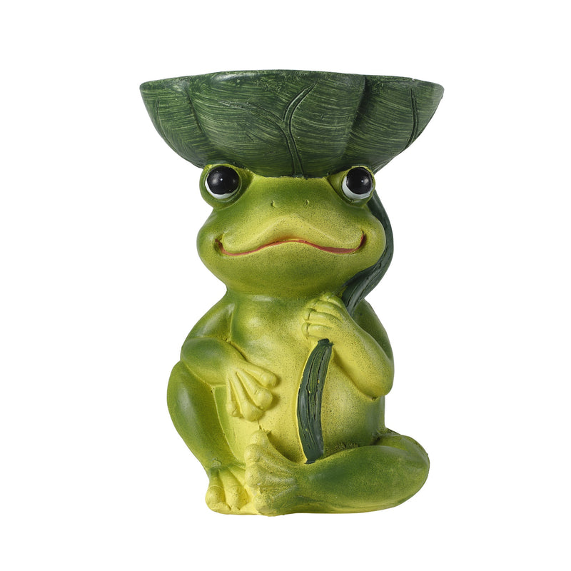 Magnesium Oxide Frog Stool Garden Statue with Lotus Leaf Seat - Outdoor Decor, photo 5 of 9