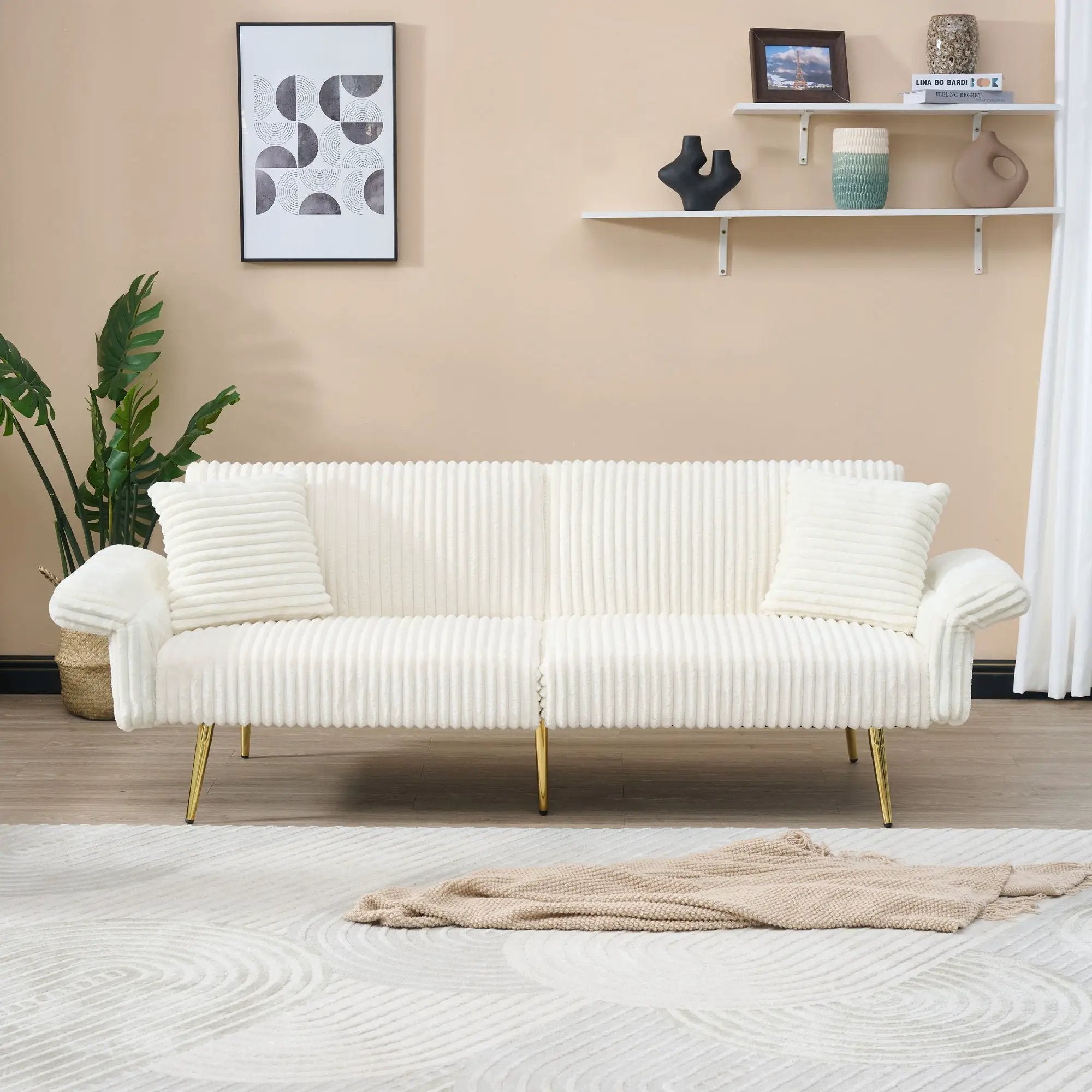 Luxury Foldable Double Sofa Bed With Folding Armrests by Unique Piece Furniture
